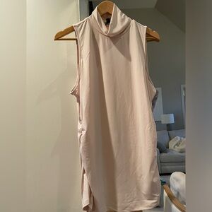 Boston Proper cream turtleneck tank blouse.